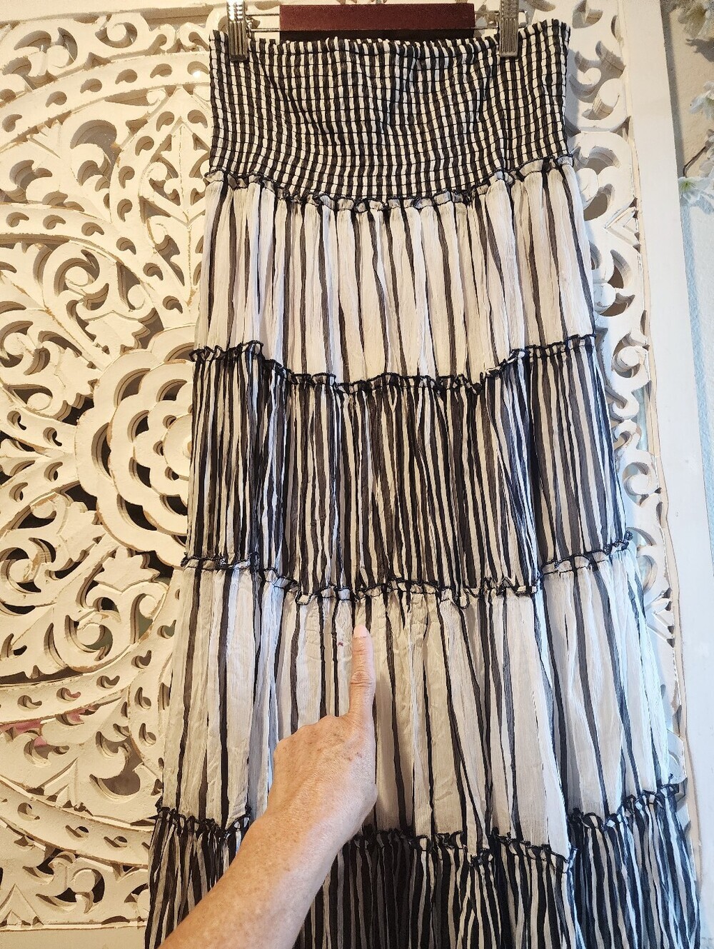 ALBERTO MAKALI 2 TONE STRIPES SKIRT SIZE SMALL - Picture 7 of 10